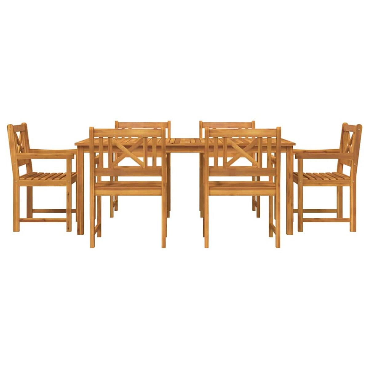 vidaXL Zestaw do jadalni w ogrodzie 7 pcs Brązowy lite drewno akacjowe