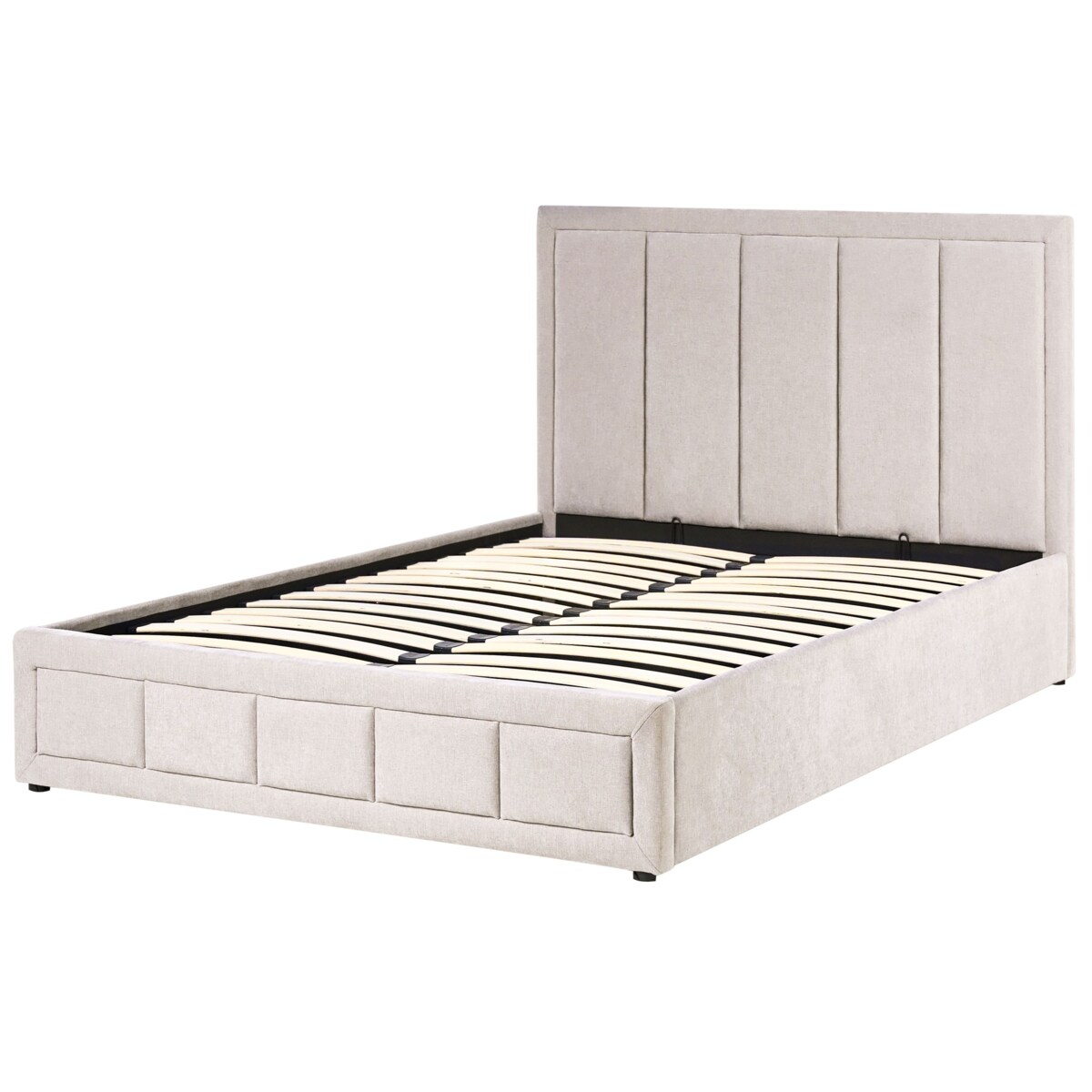 Łóżko z pojemnikiem QUIBERON 140 x 200 cm Beżowoszary