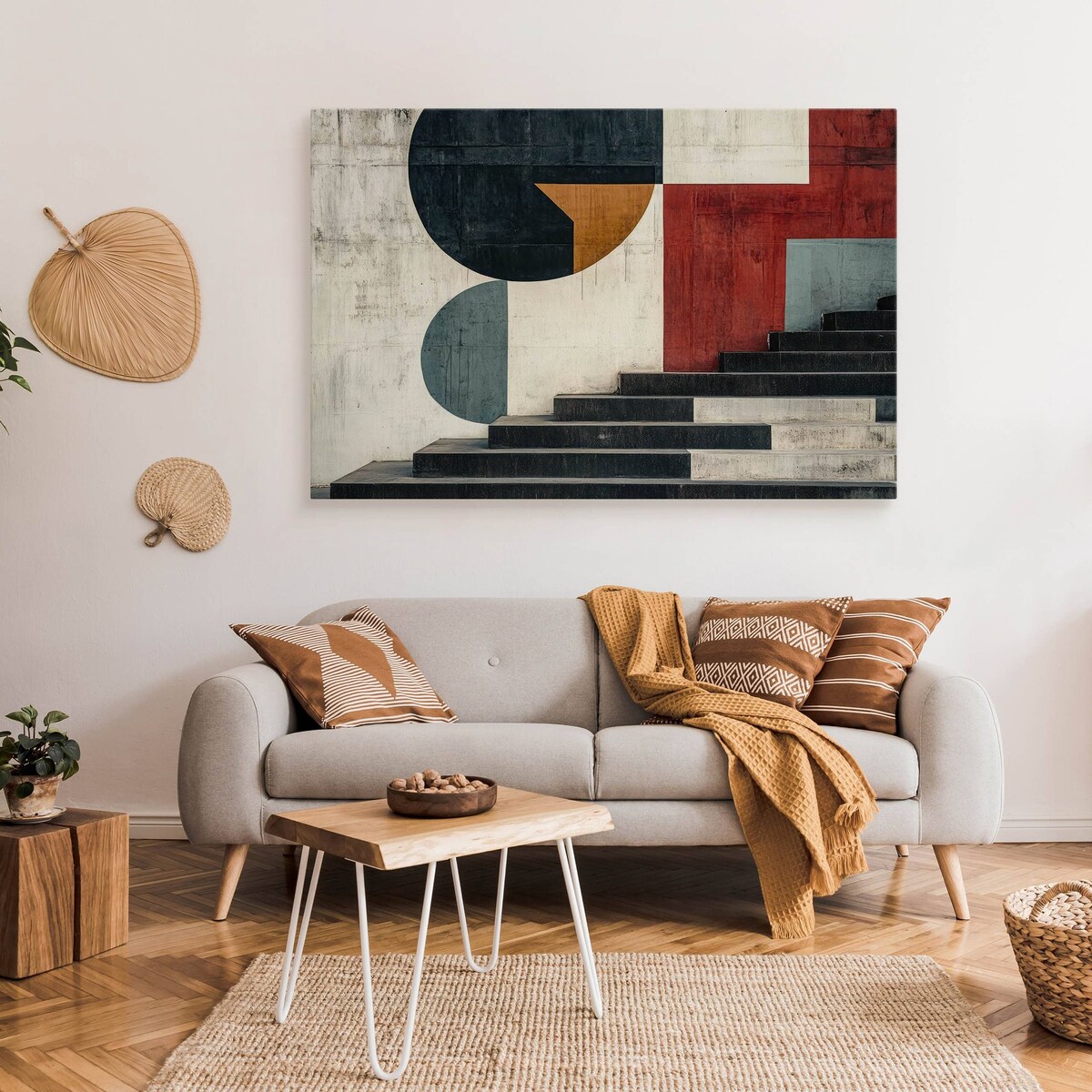 Obraz Do Salonu Sypialni Schody Okręgi Wzory Geometryczne Abstrakcja 70x50cm