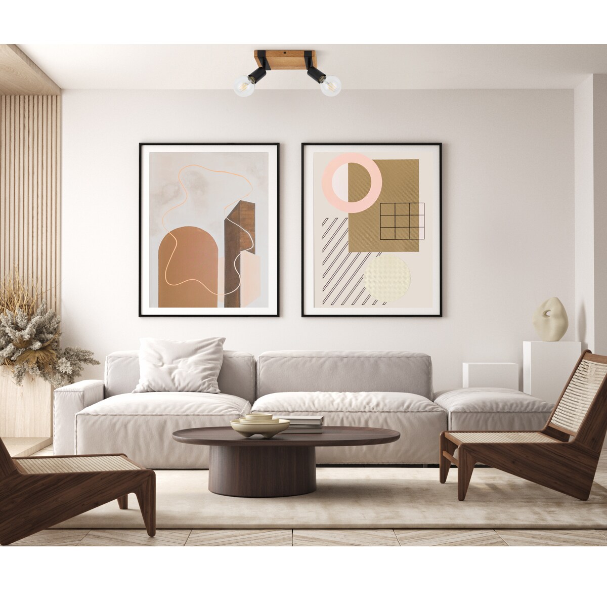 Reflektor sufitowy Molini SPL-2079-2 Italux do jadalni drewniany czarny