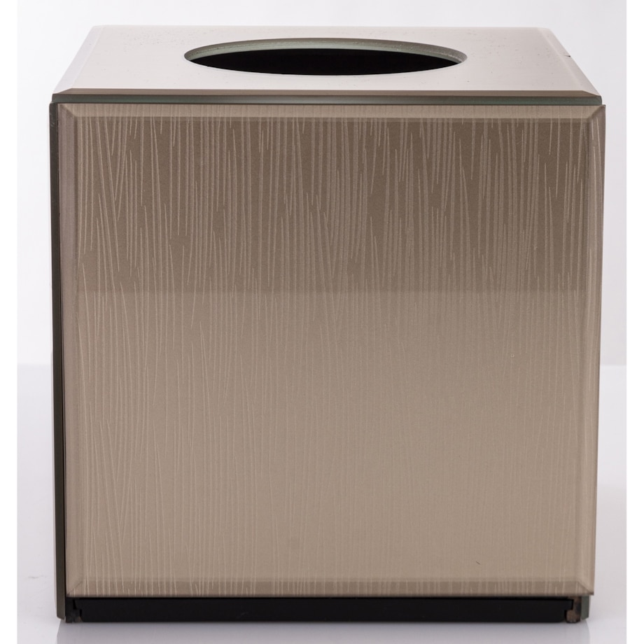 Pudełko na chusteczki 15x15x15 cm szklane szampańskie kubik