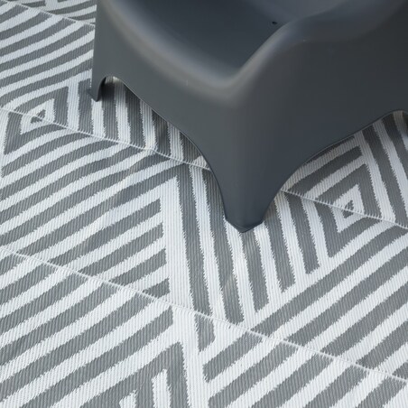 Dywan zewnętrzny tkany na płasko 120x170 cm e-floor geometryczny szary