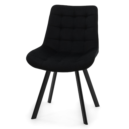 KRZESŁO TAPICEROWANE WELUROWE DO SALONU JADALNI GLAMOUR CZARNE TORI