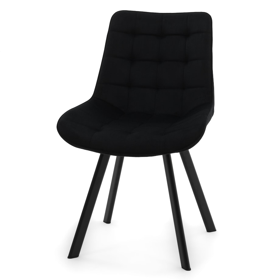 KRZESŁO TAPICEROWANE WELUROWE DO SALONU JADALNI GLAMOUR CZARNE TORI