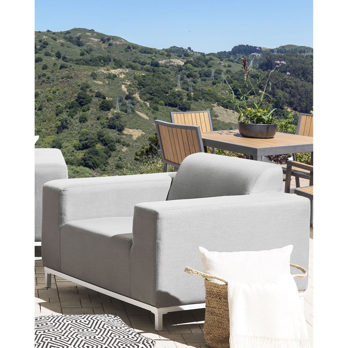 Zestaw 2 foteli ogrodowych jasnoszary z białym ROVIGO