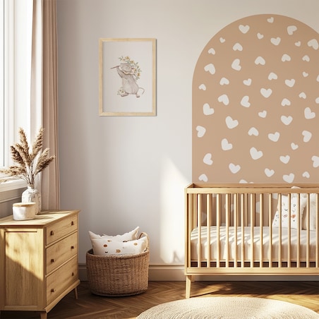 Naklejka na ścianę łuk beżowy - serca L