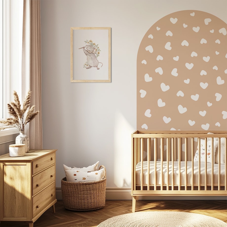 Naklejka na ścianę łuk beżowy - serca L