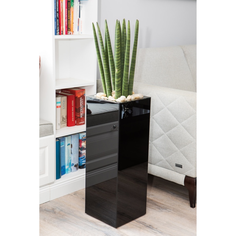 70x25x25 Kwietnik Donica CZARNE SZKŁO