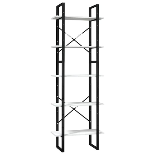 vidaXL 5-poziomowy regał na książki, biały, 60x30x175 cm, sosnowy