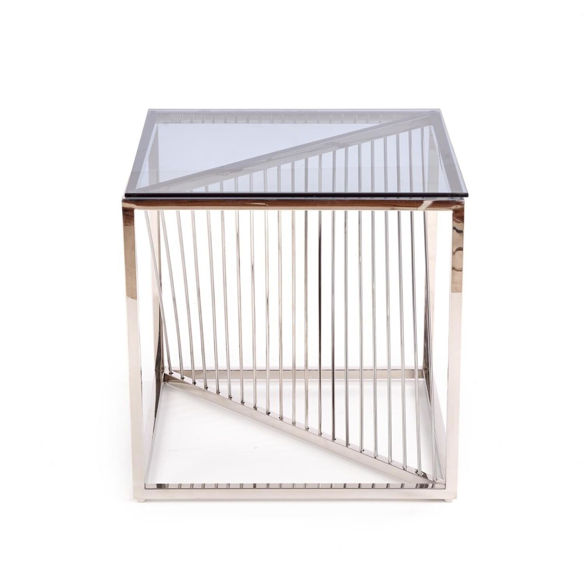 STOLIK KAWOWY Infinity S SZKLANY BLAT stalowa podstawa