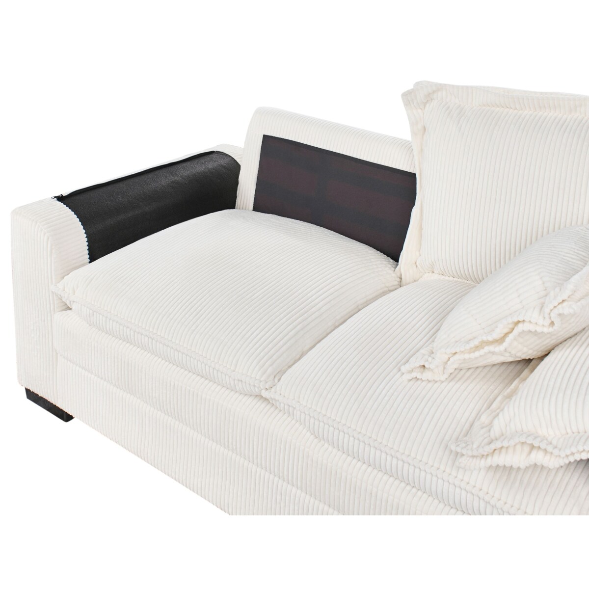 Sofa 2-osobowa sztruksowa biała TIRRO