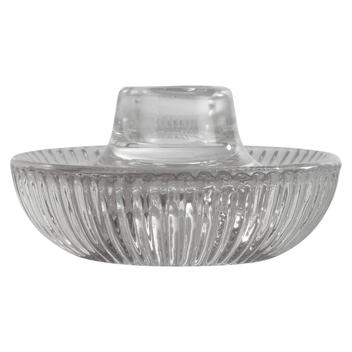 Karbowany świecznik ze szkła ARTY