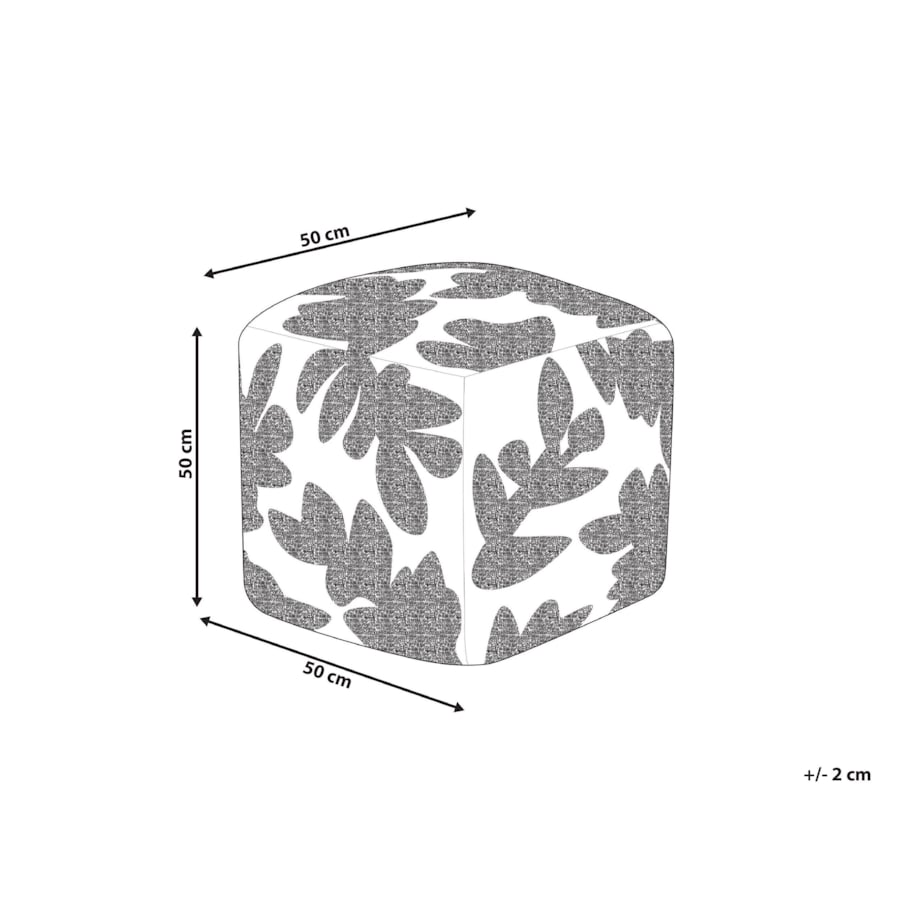 Puf bawełniany 45 x 45 x 45 cm beżowy MULTAN