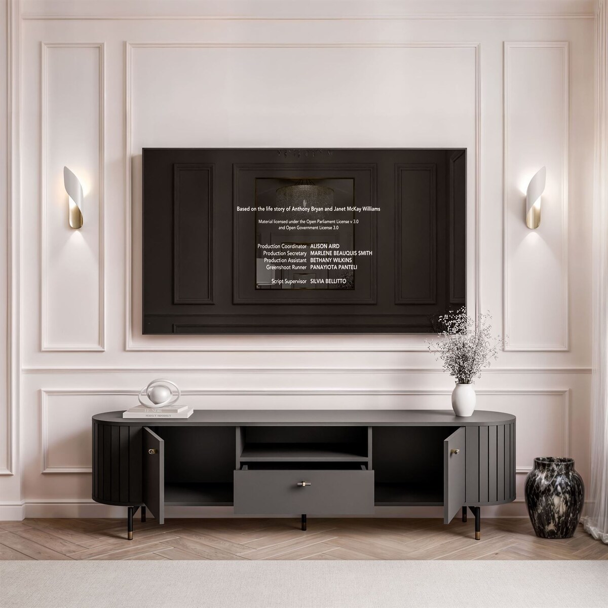 Szafka RTV ELODIE z szufladą czarna