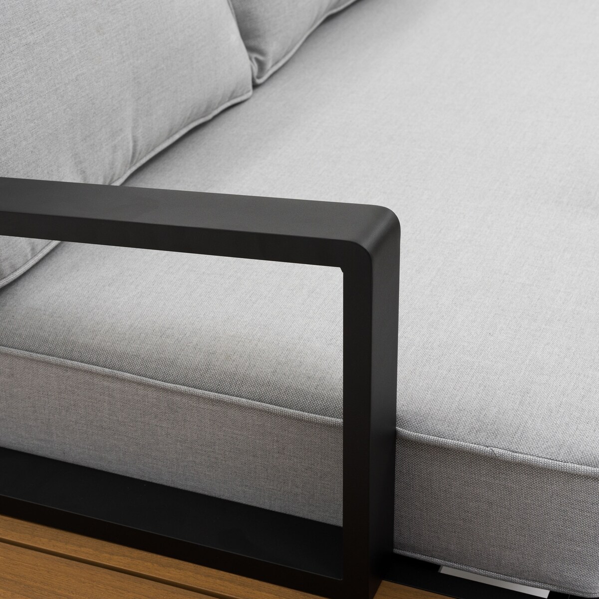 Meble ogrodowe duży narożnik nowoczesny aluminium ATOL grafitowo-szary