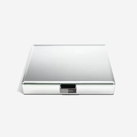 Szkatułka na biżuterię Stackers classic velvet szklana z pokrywką z czarną wyściółką