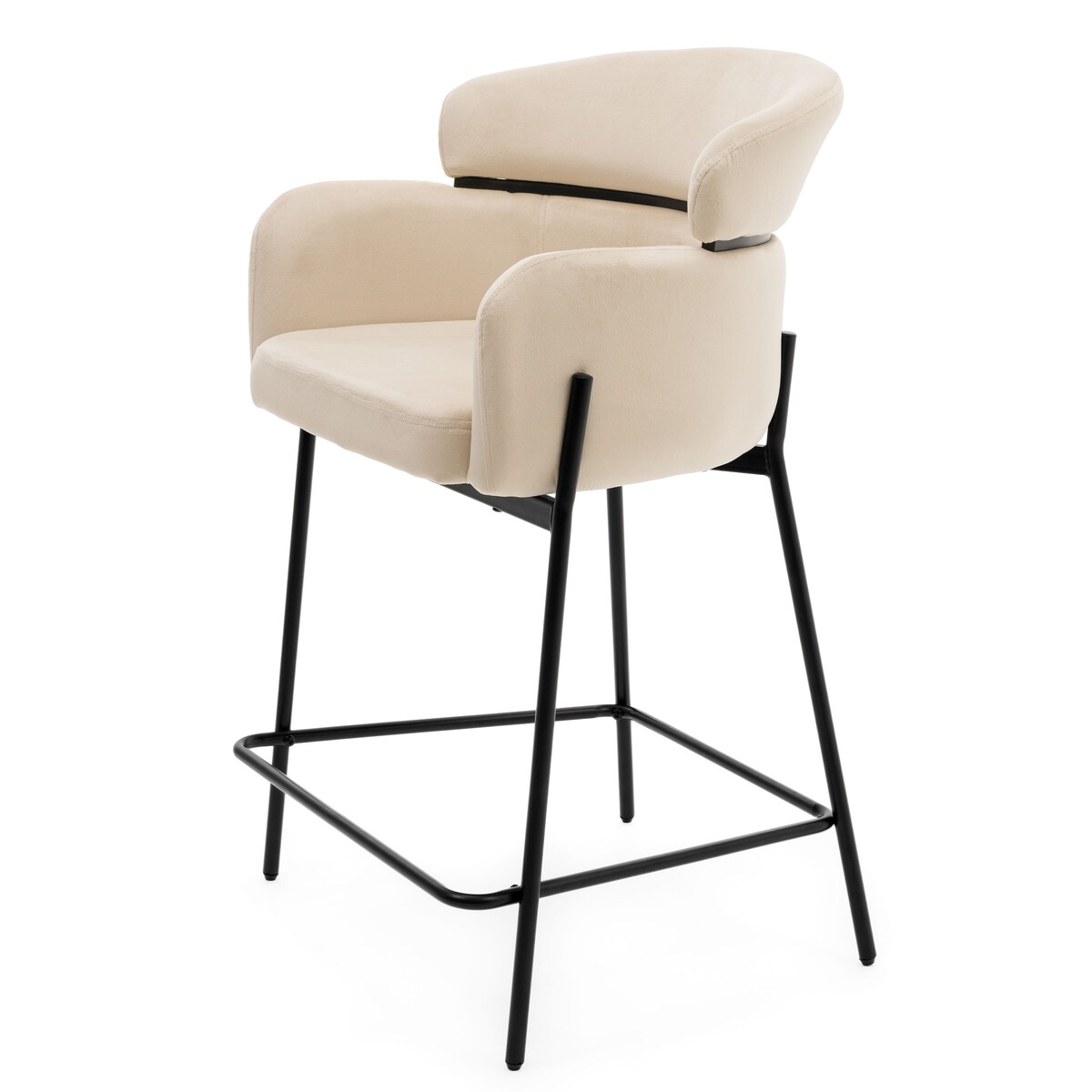 Hoker tapicerowany welurowy do salonu BOLZANO beżowy