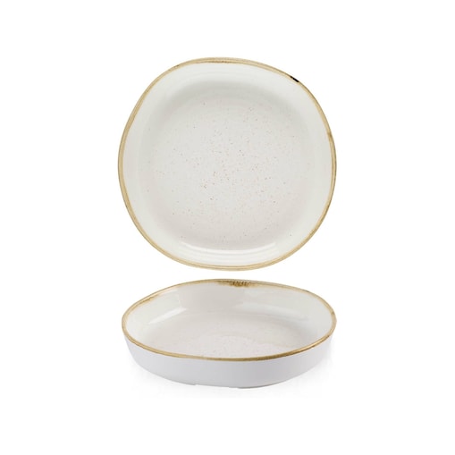 Talerz organiczny z wysokim rantem Stonecast Barley White, 200mm