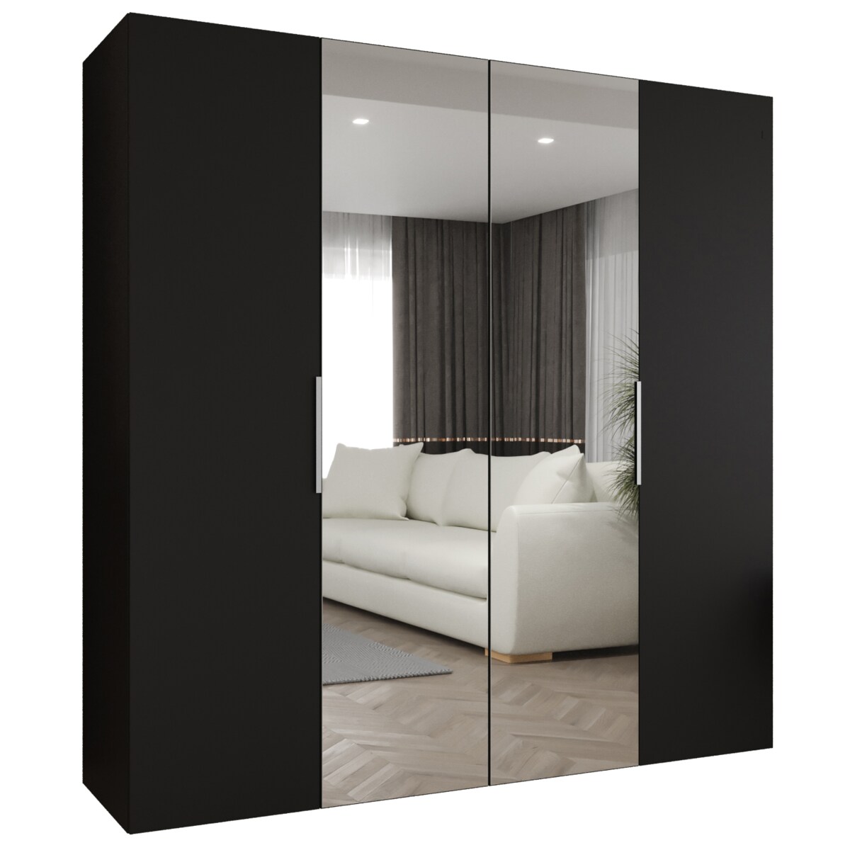 Szafa uchylna otwierana MARBELLA 2 200 wys. 202 cm Czarny + u. Kaszmir