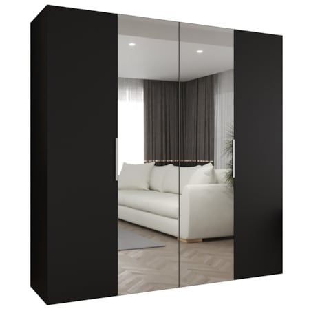 Szafa uchylna otwierana MARBELLA 2 200 wys. 202 cm Czarny + u. Kaszmir