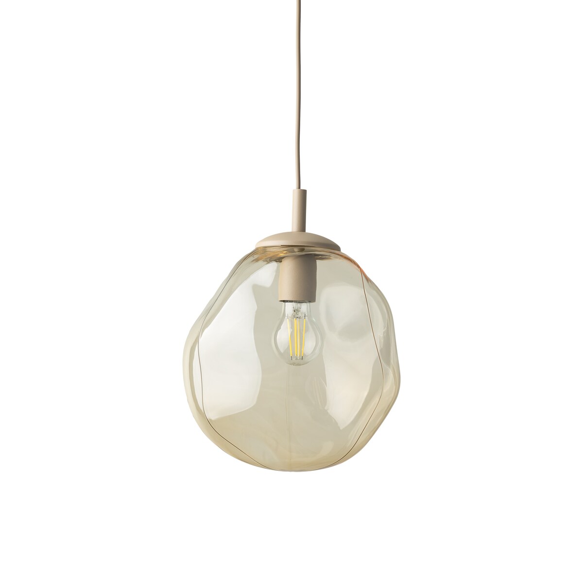 Lampa wisząca TK Lighting LAVA M SABIA 11327 beżowo-koniakowa E27 regulowana wysokość 175 cm