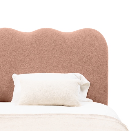 Łóżko 160x200 cm ze stelażem i pojemnikiem bouclé miedziane