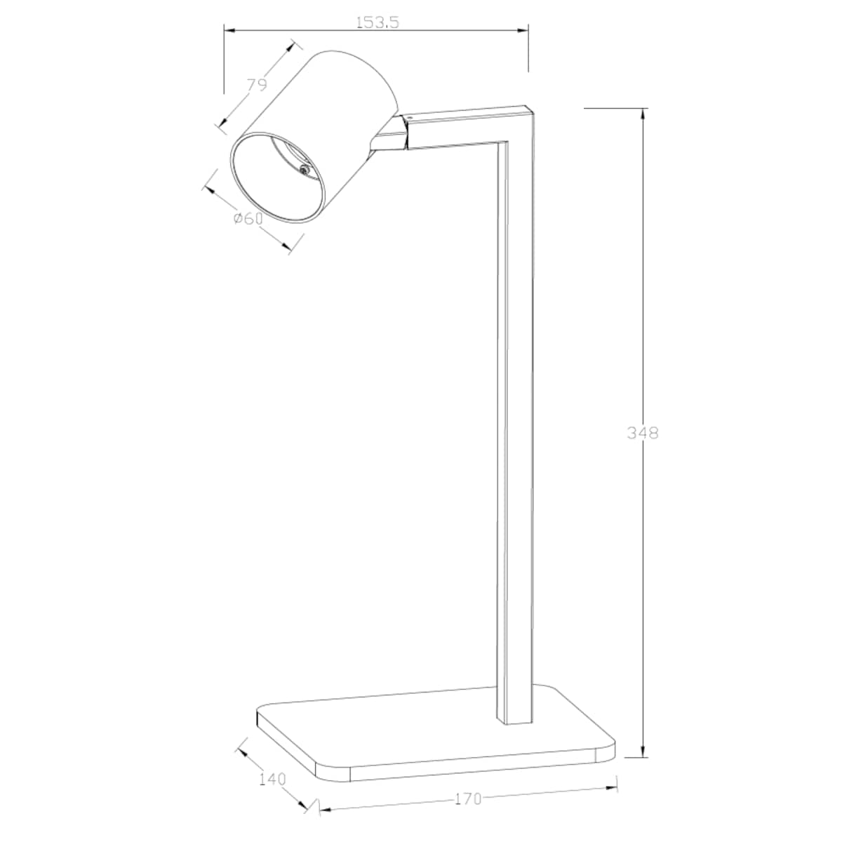Czarna lampa stojąca Snow metalowa ruchoma do sypialni