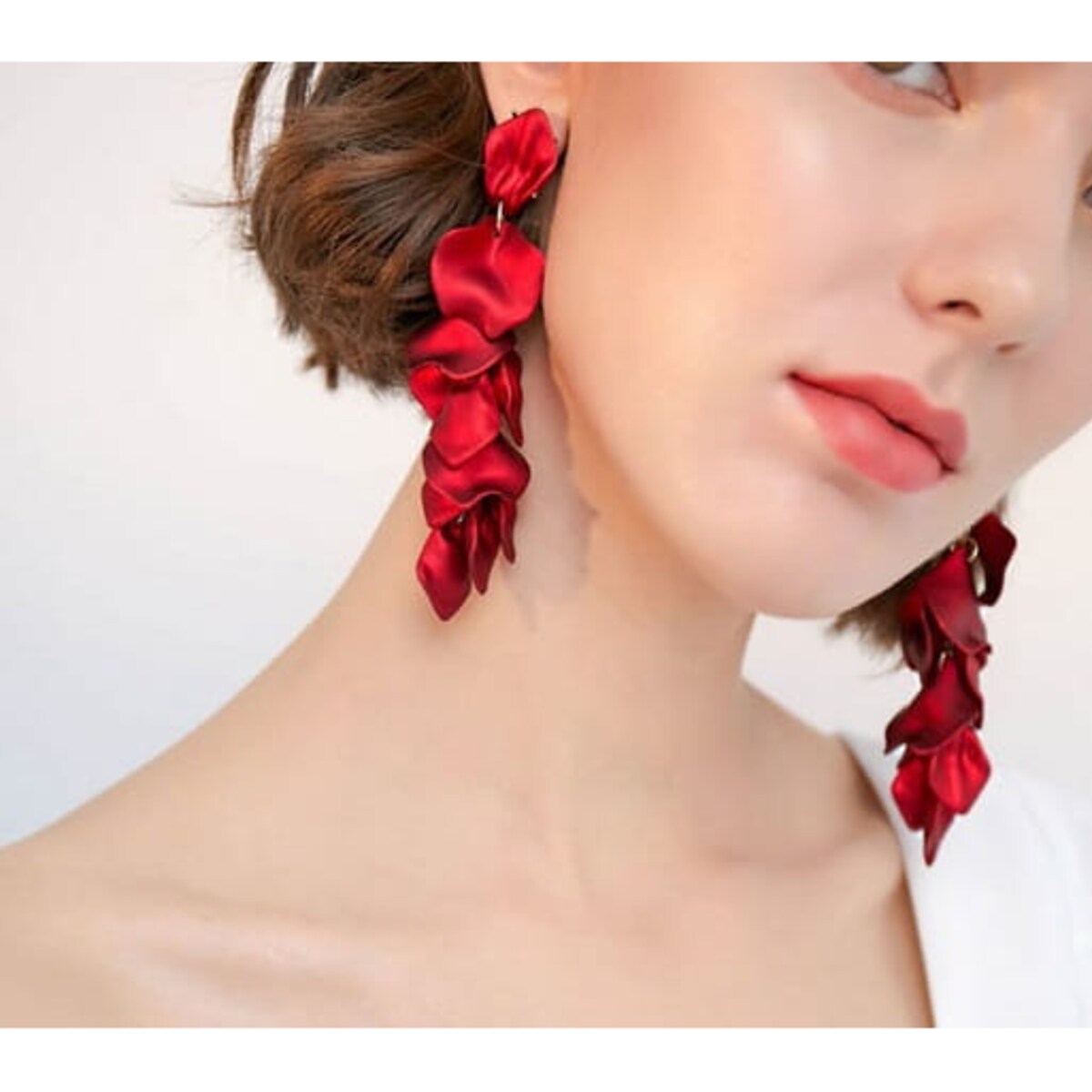 Kolczyki czerwone listki girlanda