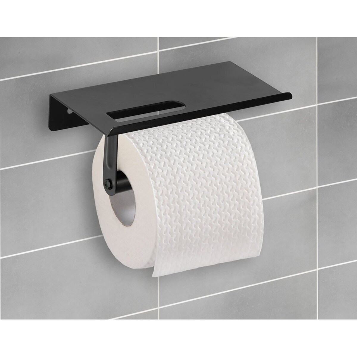 Uchwyt na papier toaletowy z półką na komórkę