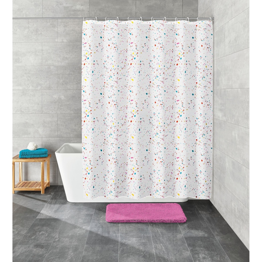Kleine Wolke Confetti Ekologiczna Zasłona prysznicowa Multicolor 180x200 cm PEVA bezzapachowa