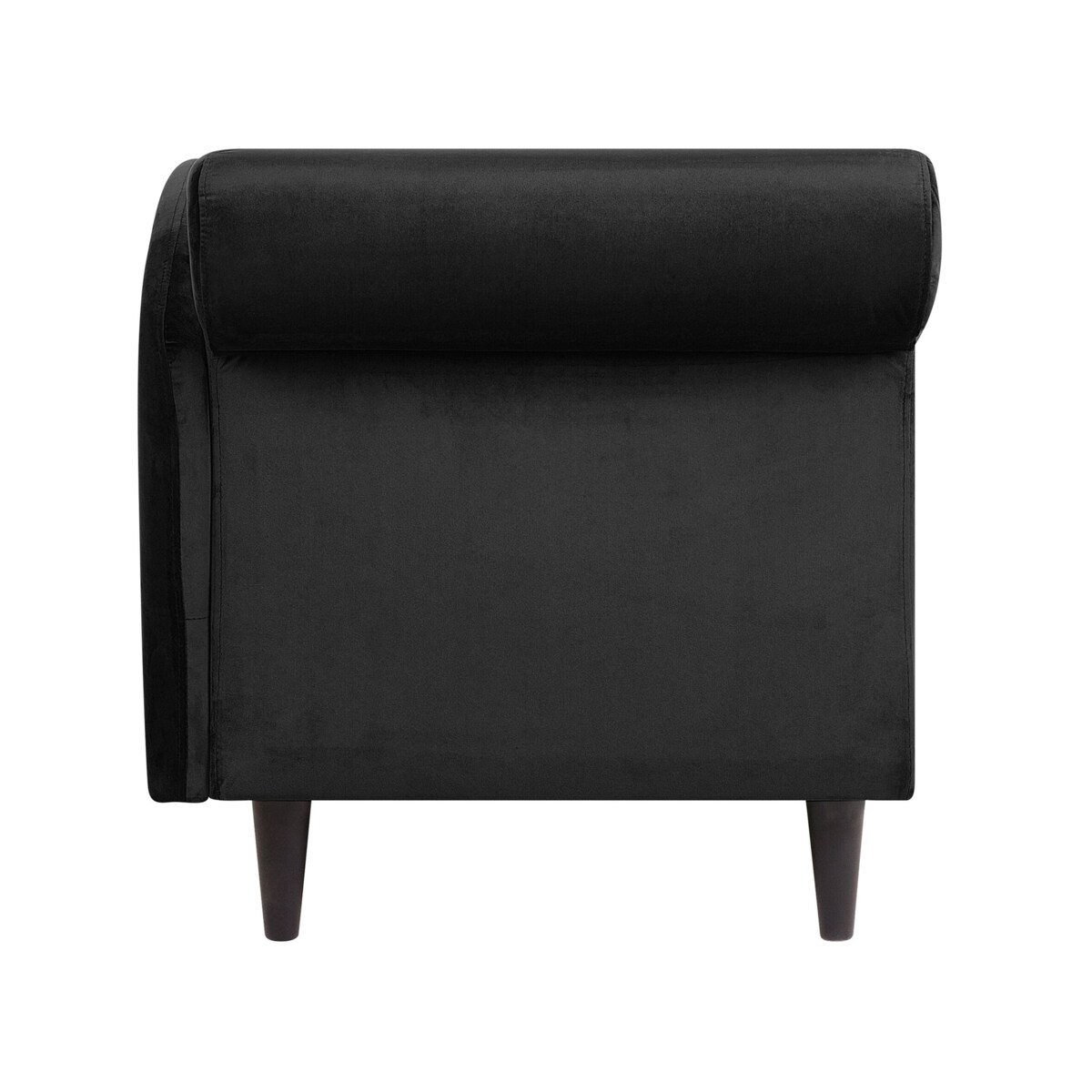 Szezlong welurowy lewostronny czarny LUIRO