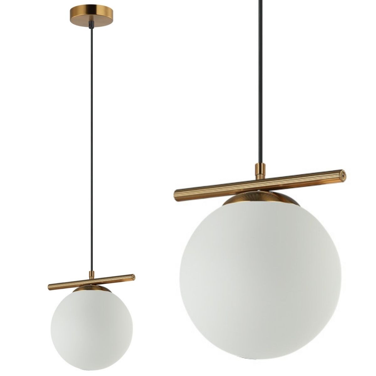 Lampa wisząca Merseta PND-463321L-BRO+W Italux kula ball antyczny brąz