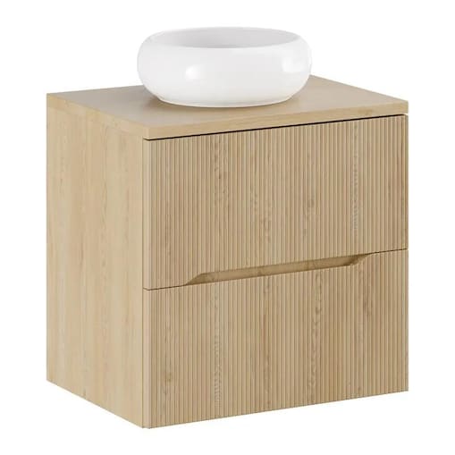 Szafka pod umywalkę NORDIC CREMONA 2S 60cm dąb cremona z umywalką nablatową WIKI