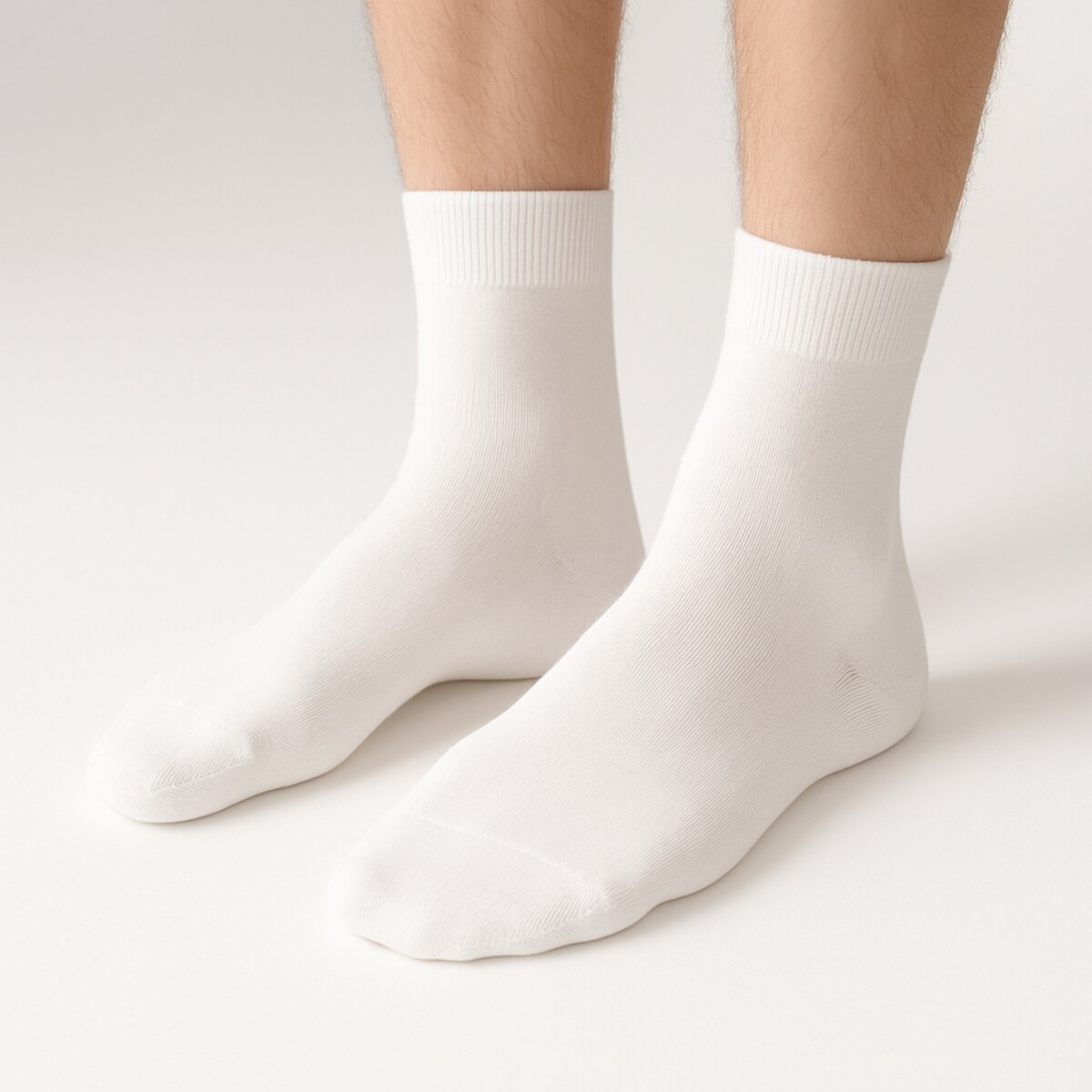 Białe skarpety męskie – Klasyczna bawełna premium 39–43