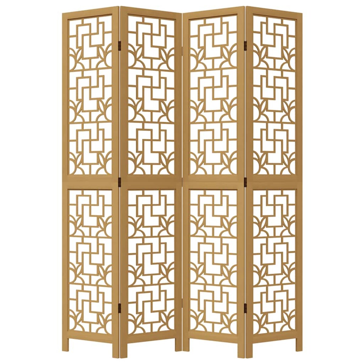 vidaXL Parawan pokojowy, 4-panelowy, brązowy, lite drewno paulowni