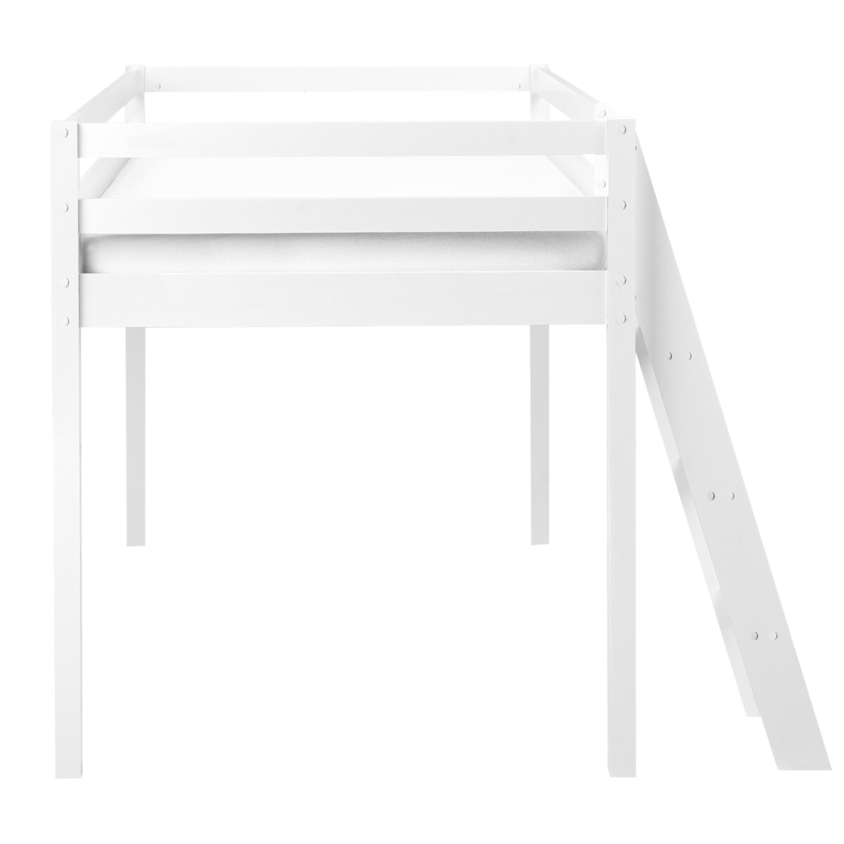Łóżko na antresoli Drewno sosnowe ASCOUX 90 x 200 cm Biały