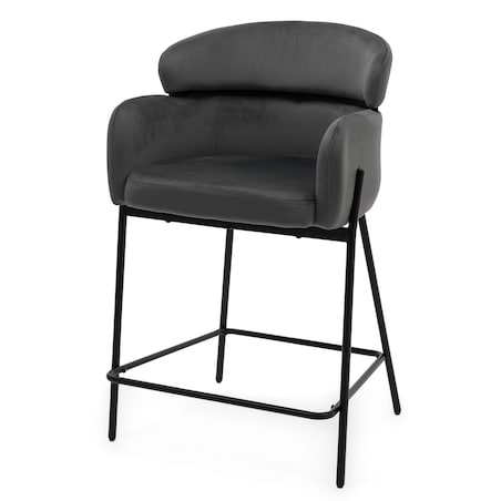 Hoker tapicerowany welurowy do salonu BOLZANO szary