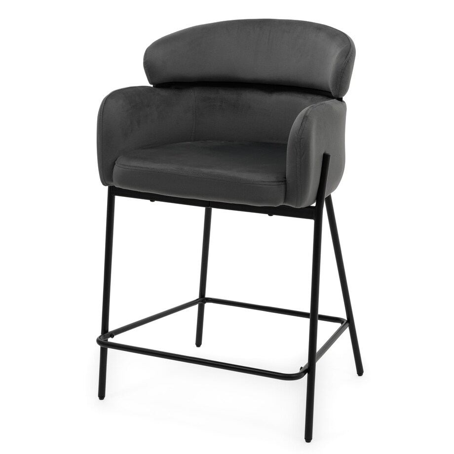 Hoker tapicerowany welurowy do salonu BOLZANO szary