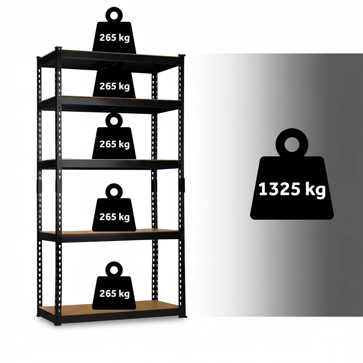 Regał metalowy magazynowy Humberg HR-854 czarny 183 x 90 x 40 cm 4854