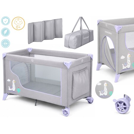 Łóżeczko turystyczne dla dziecka składane podróżne kojec Ricokids + materac + torba