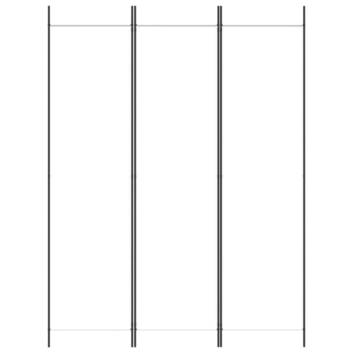vidaXL Parawan 3-panelowy, biały,150x200 cm, tkanina