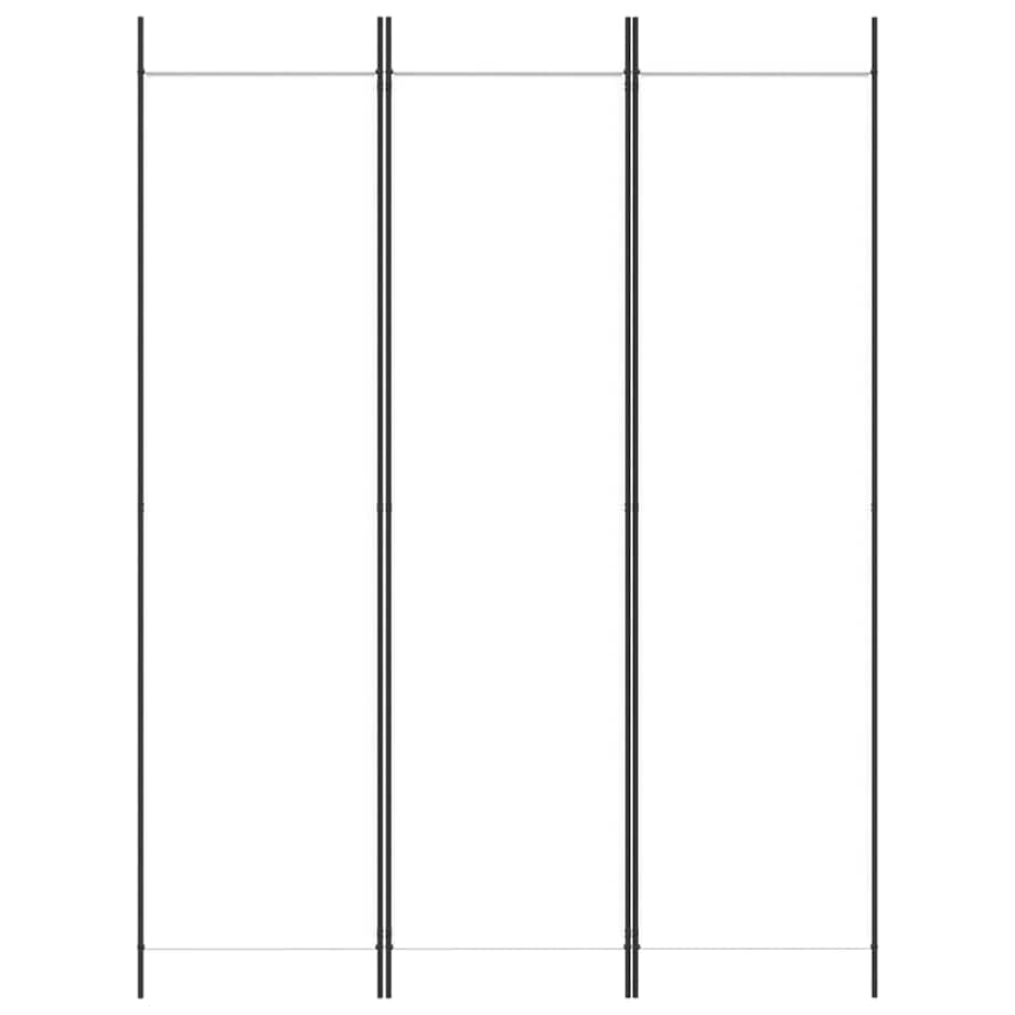 vidaXL Parawan 3-panelowy, biały,150x200 cm, tkanina