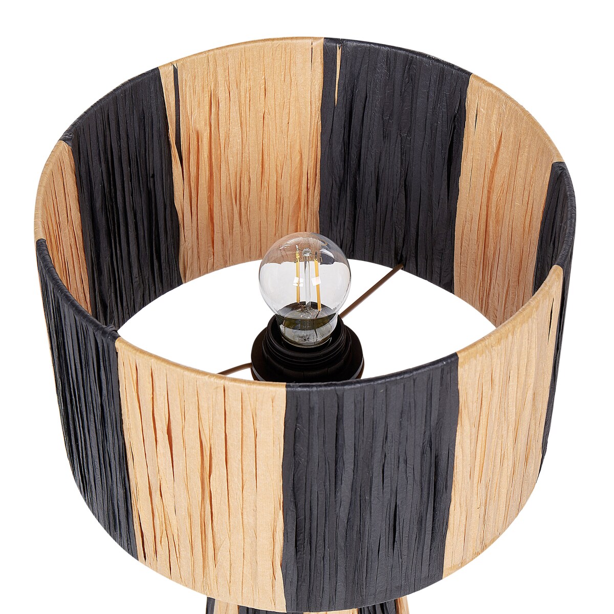 Lampa stołowa WELMEL Plecionka Brązowy/czarny