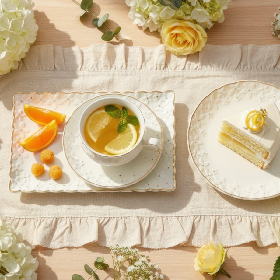 VILLA ITALIA Półmisek prostokątny Talerz do ciasta porcelanowy 31 cm FIORELLA