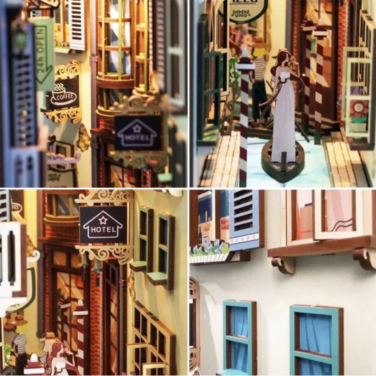 Miniaturowy domek Book Nook - Podróż do Wenecji - Tonecheer