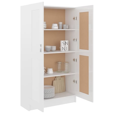 vidaXL Szafka na książki, biała, wysoki połysk, 82,5x30,5x150 cm