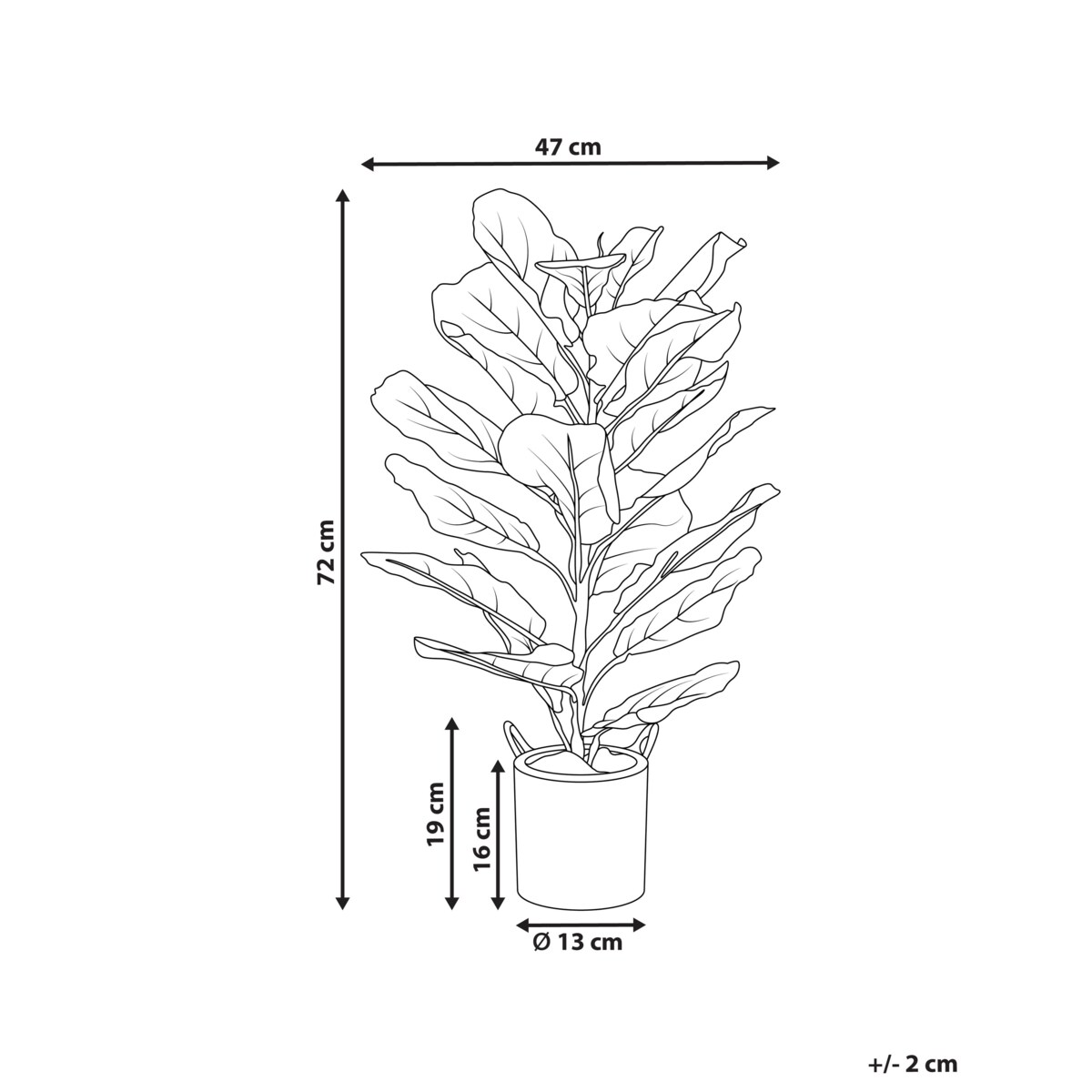 Sztuczna roślina FIDDLE LEAF TREE Zielony