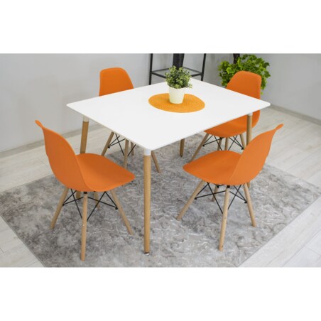 Krzesło Do Jadalni Kuchni Salonu Osaka Pomarańcz / Nogi Naturalne