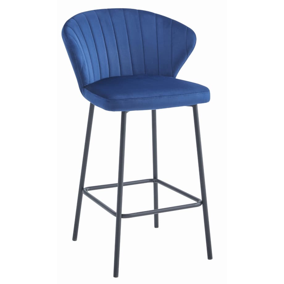 Hoker Do Jadalni Kuchni Baru Wysoki Gatta - Aksamit Granat / Nogi Czarne X 4