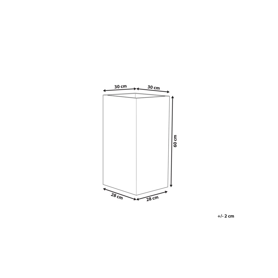 Doniczka 30 x 30 x 60 cm beżowa GAZA